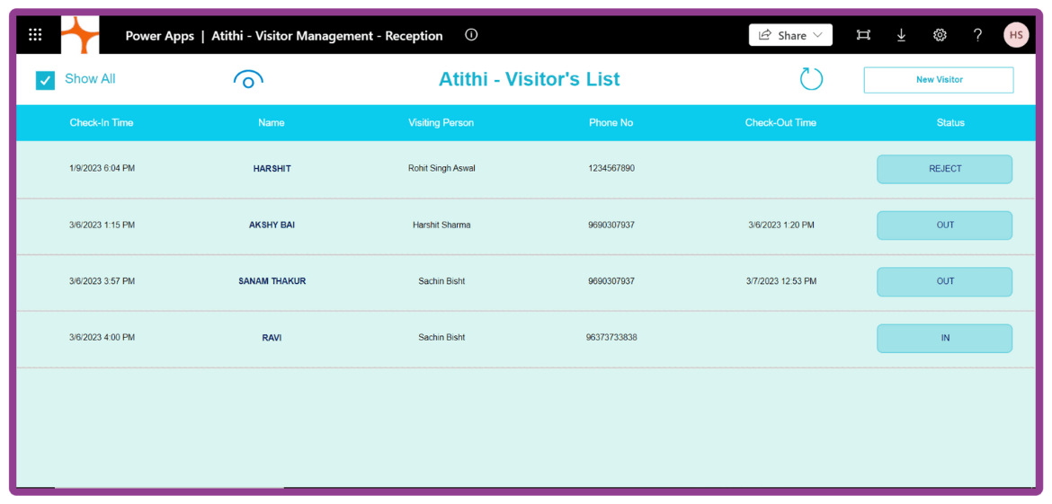 Visitor Entry System